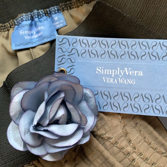 Simply Vera Vera Wang Embroidered Metallic Thread Elastic Waist Skirt Women's M - Picture 5 of 11